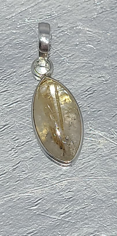 Pendant, Sterling Silver and Rutilated Quartz
