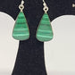 Earrings, Sterling Silver and Malachite