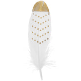 Smudging Feather, Goose White with gold Dots
