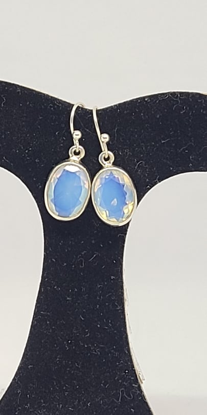 Earrings, Sterling Silver and Opalite