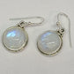Earrings, Sterling Silver and Moonstone