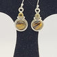 Earrings, Sterling Silver and Tiger's Eye and Citrine Accent
