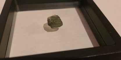 Moldavite, Specimen in Floating Frame