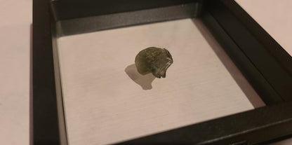 Moldavite, Specimen in Floating Frame