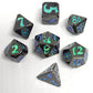 Dice Sets, Solid Metal With Sparke numbers Polyhedron 7 Piece Set