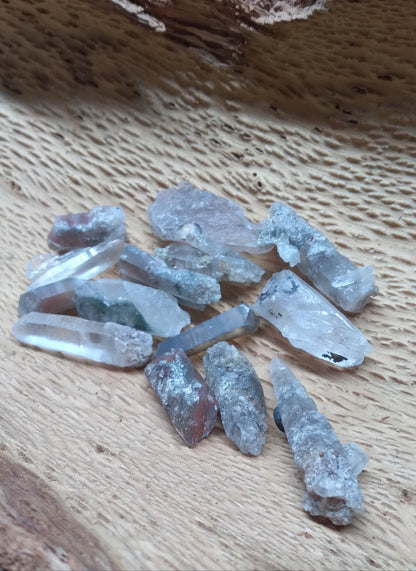 Rough, Quartz, Lemurian, Red and Green