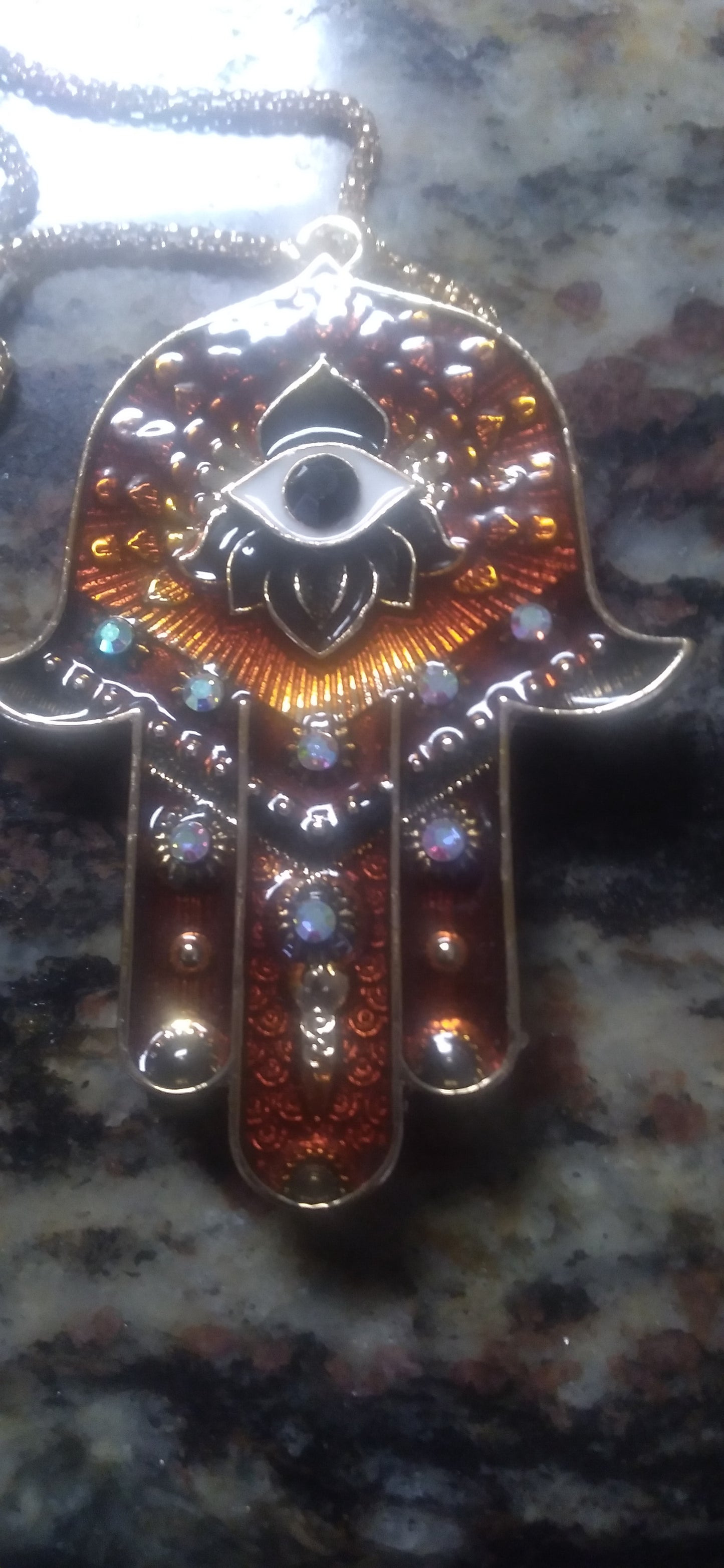 Pendant, Hamsa Hand Multicolor