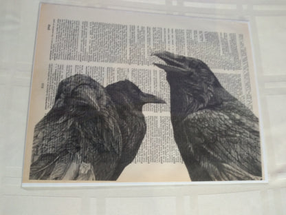 Art Prints on Dictionary Pages: Raven