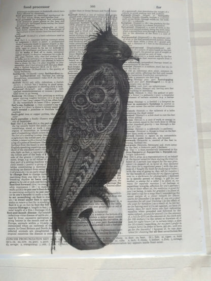 Art Prints on Dictionary Pages: Raven