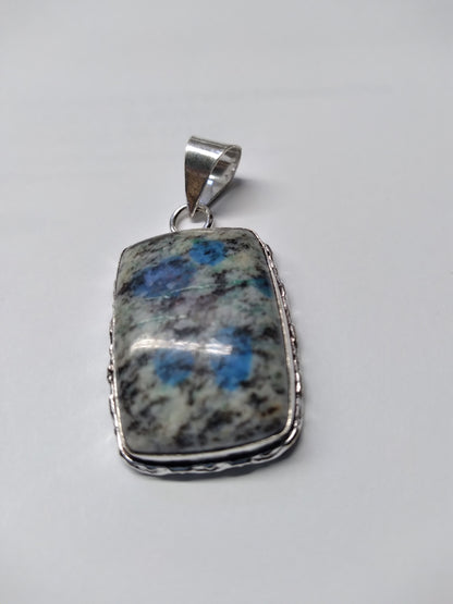 Pendant, Sterling Silver, K2 Stone, Rectangle