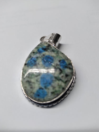 Pendant, Sterling Silver, K2 Stone, Long Teardrop