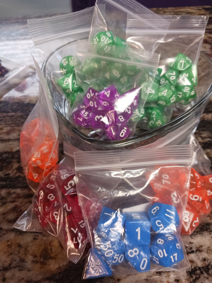 Dice Sets - Solid Colors - full set of 7 dice