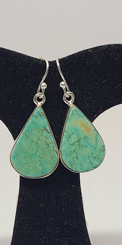 Earrings, Sterling Silver and Turquoise