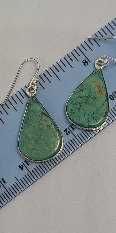 Earrings, Sterling Silver and Turquoise