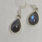 Earrings, Sterling Silver and Labradorite