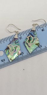 Earrings, Sterling Silver and Mother of Pearl