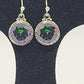 Earrings, Sterling Silver and Mystic Topaz