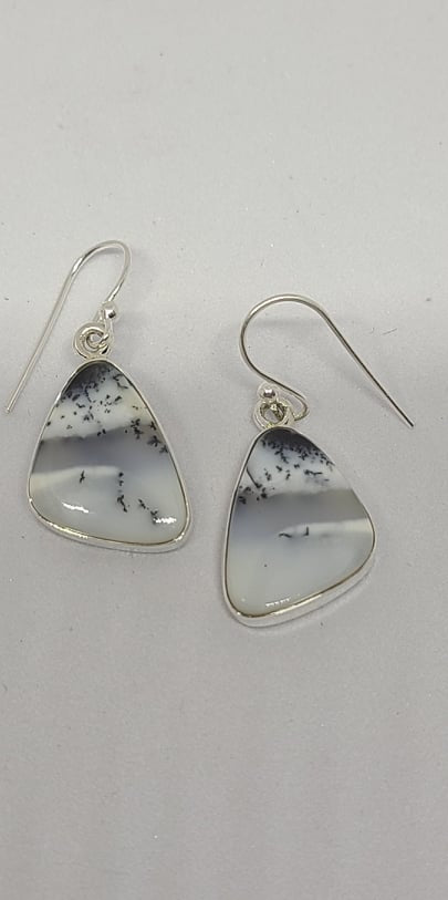 Earrings, Sterling Silver and Merlinite