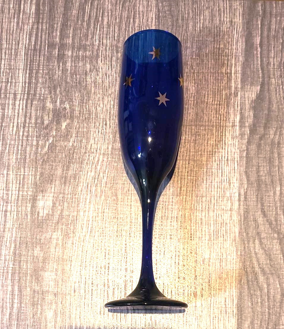 Chalice, Glass Cobalt Blue Starry Night