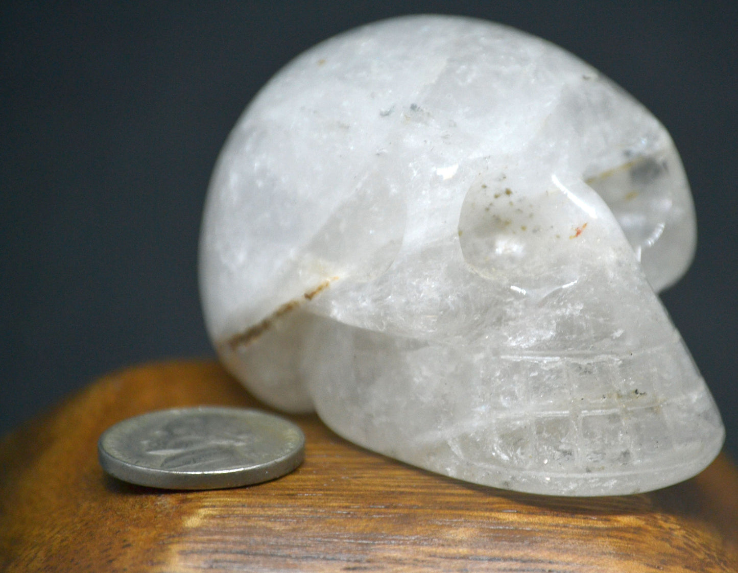 Shaped, Skull 2" clear quartz