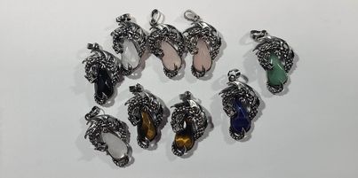 Necklace, Dragon on a Faceted Gemstone