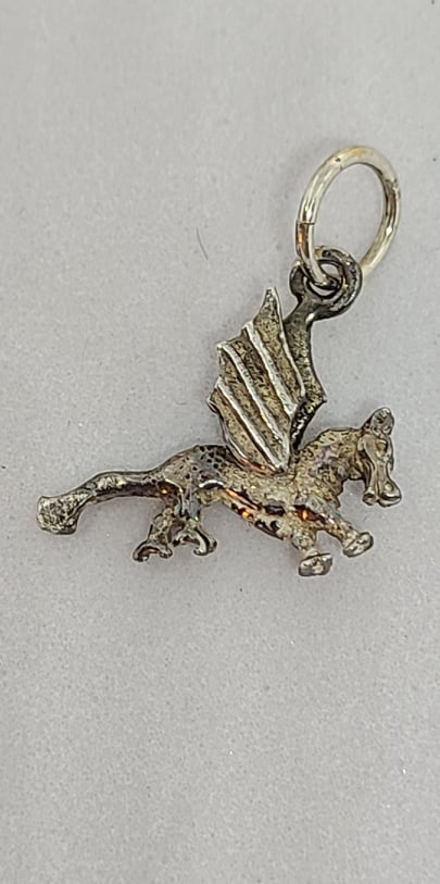 Sterling silver pendant, small dragon 15 mm
