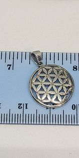 Sterling silver pendant, Flower of Life 20mm