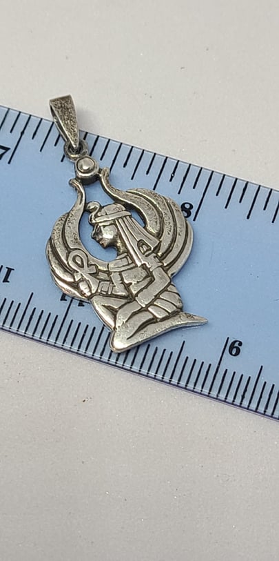 Sterling silver pendant, Egyptian Cleopatra 29mm