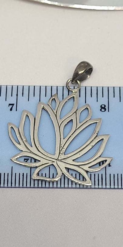 Sterling silver pendant, Lotus