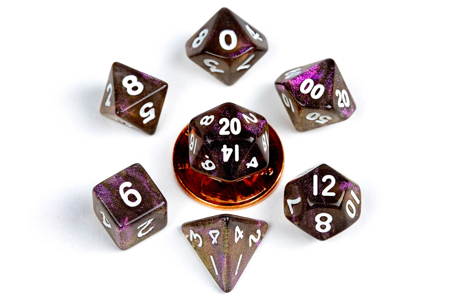 MDG  7 MINI POLYHEDRAL DICE SETS