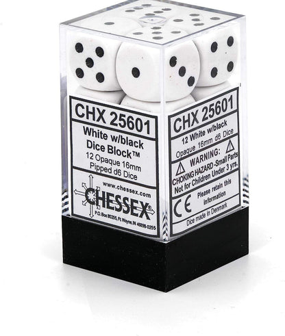 Chessex Dice  - 16mm D6 dice Blocks (12 dice)