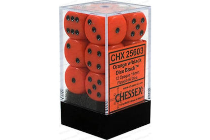 Chessex Dice  - 16mm D6 dice Blocks (12 dice)