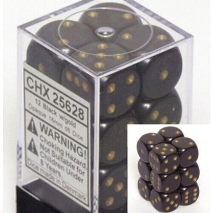 Chessex Dice  - 16mm D6 dice Blocks (12 dice)