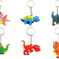 Dinosaur Keychains Rubber with Key Ring