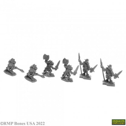 Reaper Miniatures Bones USA: Dungeon Dwellers - Bloodscale Kobolds (6)