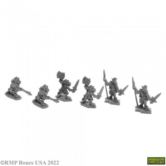 Reaper Miniatures Bones USA: Dungeon Dwellers - Bloodscale Kobolds (6)