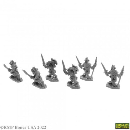 Reaper Miniatures Bones USA: Dungeon Dwellers - Bloodscale Kobolds (6)