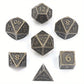 Dice Sets, Solid Metal  7 Piece Set Dragon Scales