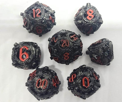 Dice Set - Metal Round Dragon Dice