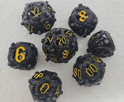 Dice Set - Metal Round Dragon Dice