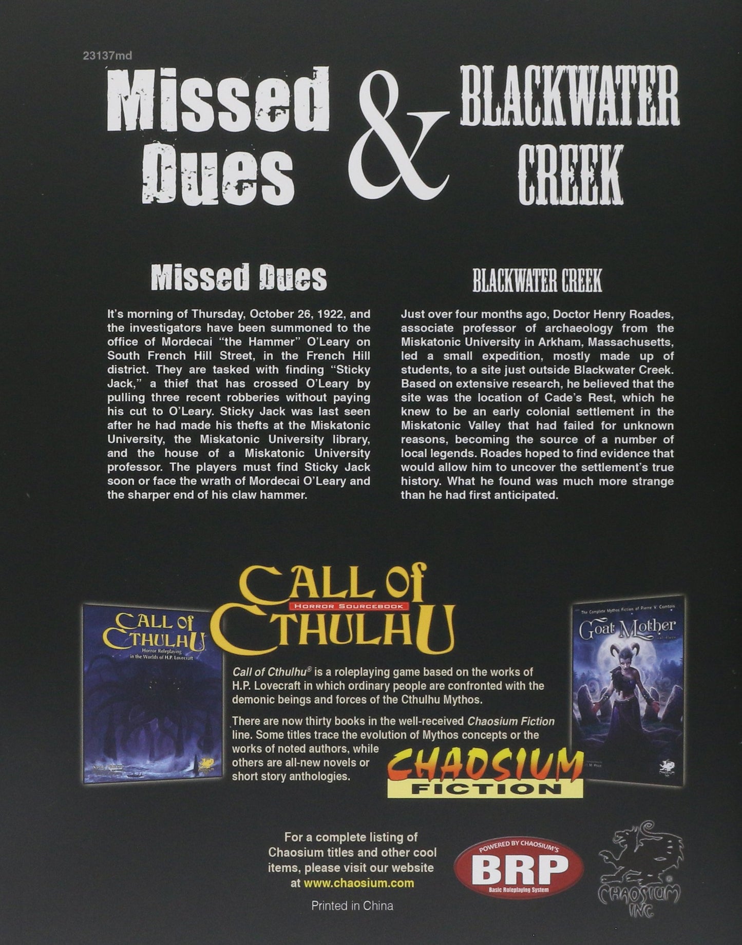 Call of Cthulhu Keeper Screen pack