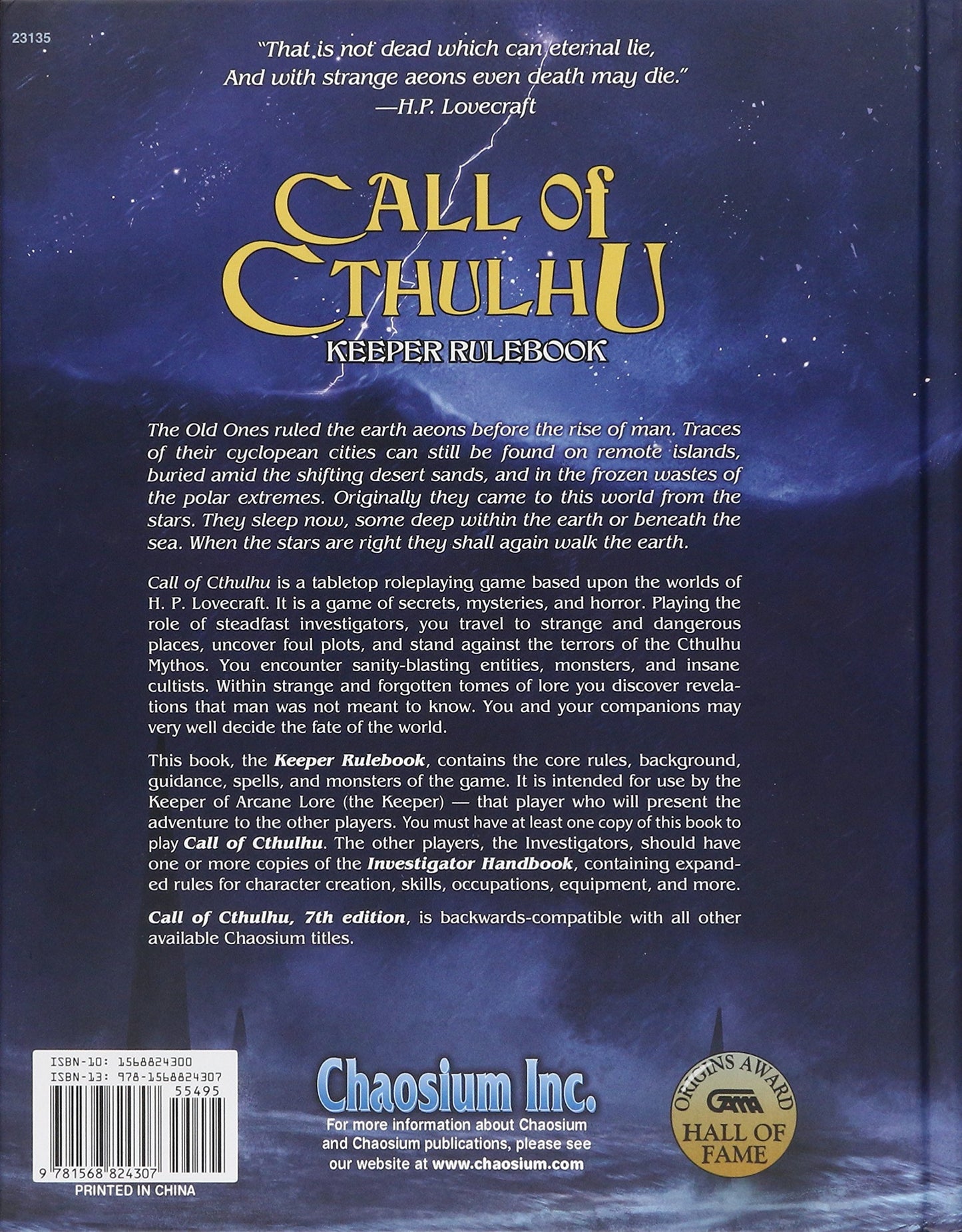 Call of Cthulhu Rpg Keeper Rulebook: Horror Roleplaying in the Worlds of Hp Lovecraft