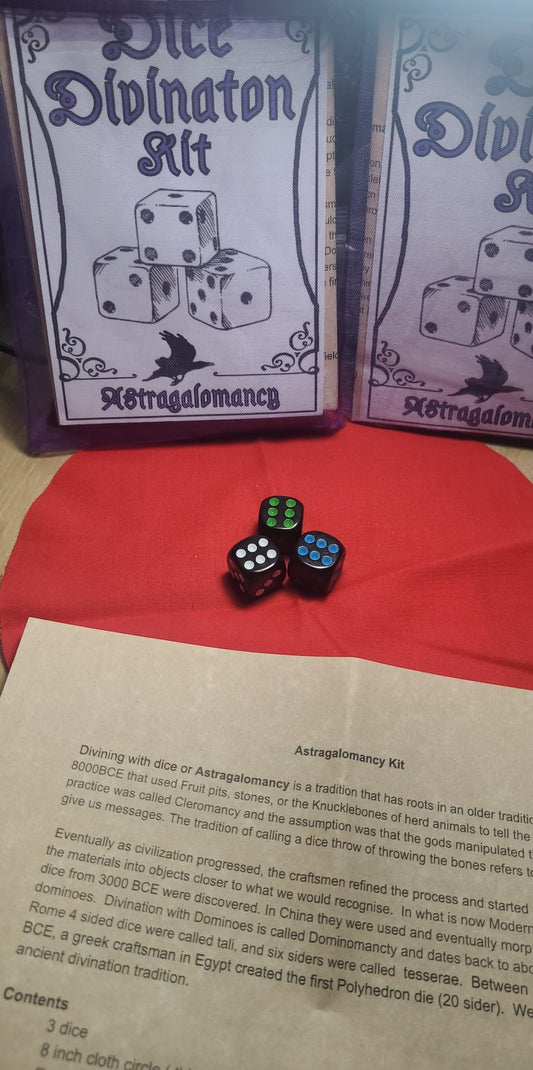 Astragalomancy Set, Divination dice Black and White pips