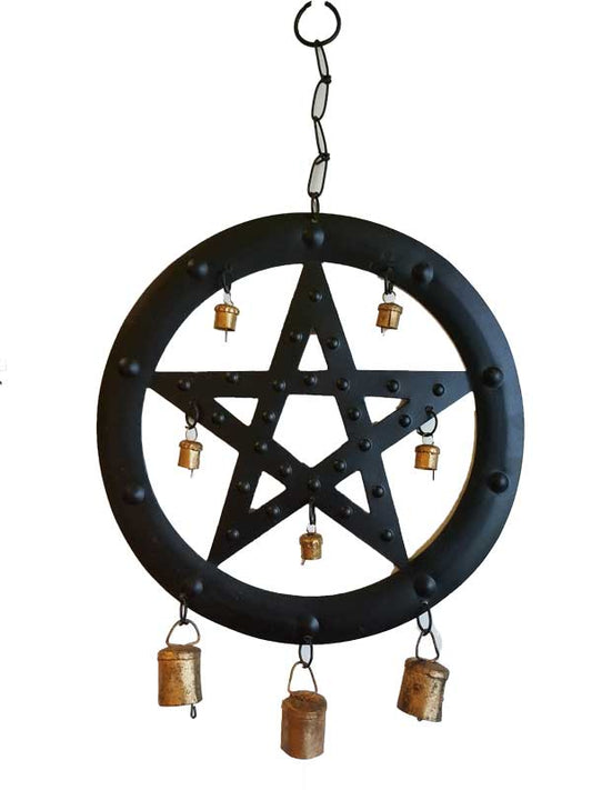 Wind Chime, black and brass bell