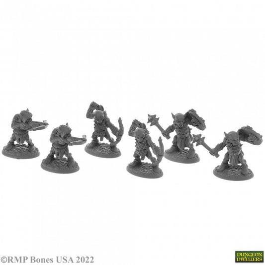 Reaper Miniatures Bones USA: Dungeon Dwellers - GOBLIN PILLAGERS (6) 07042