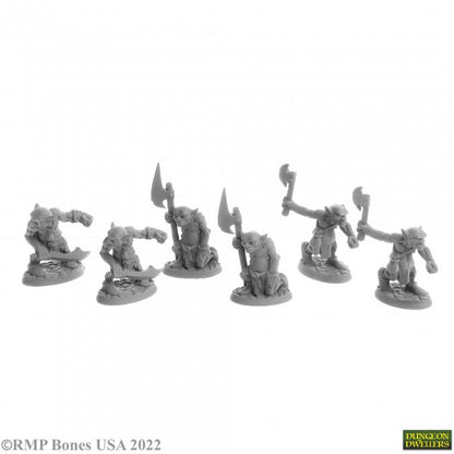 Reaper Miniatures Bones USA: Dungeon Dwellers - GOBLIN RAIDERS (6)