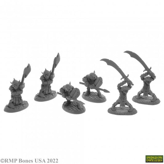 Reaper Miniatures Bones USA: Dungeon Dwellers - GOBLIN WARRIORS (6)