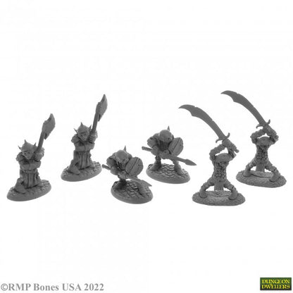 Reaper Miniatures Bones USA: Dungeon Dwellers - GOBLIN WARRIORS (6)