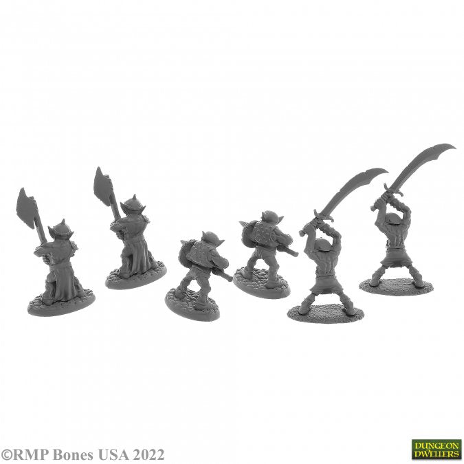 Reaper Miniatures Bones USA: Dungeon Dwellers - GOBLIN WARRIORS (6)