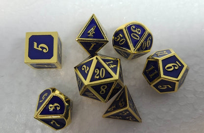 Dice Sets, Metal and Enamel Polyhedron 7 Piece Set